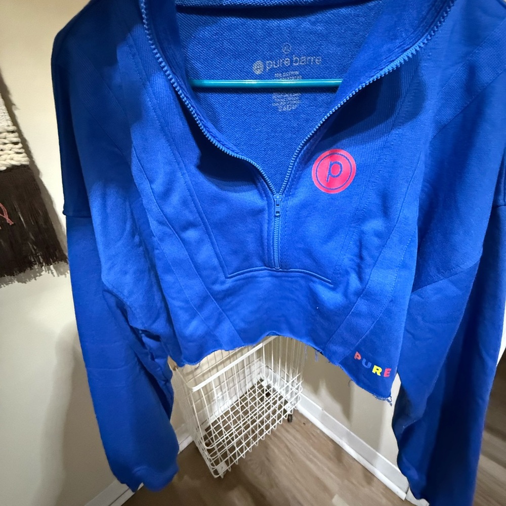 Pure Barre Women's Vibrant Blue Cowl Neck Sweater
